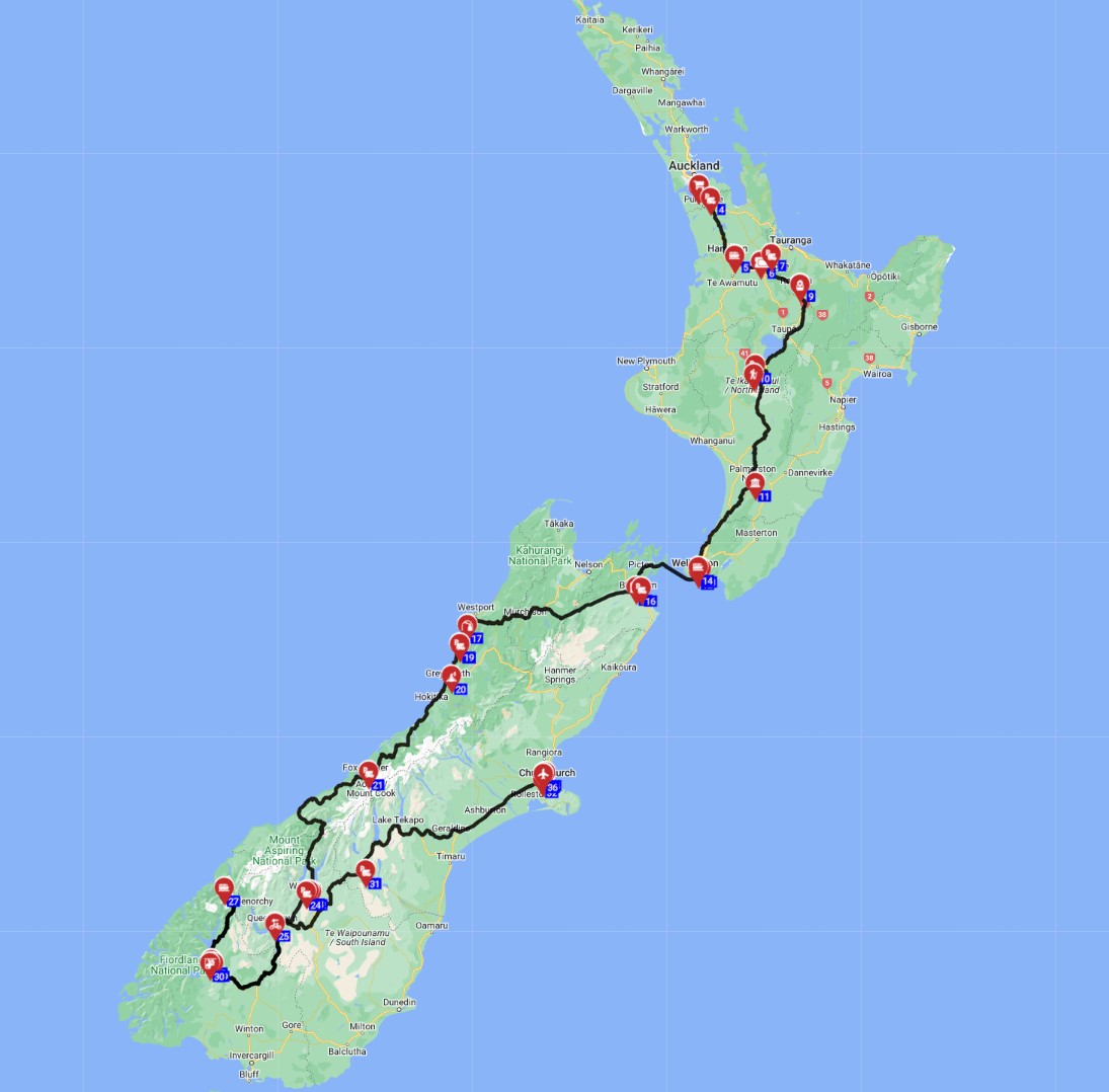 Auckland to Christchurch - The best of the south island